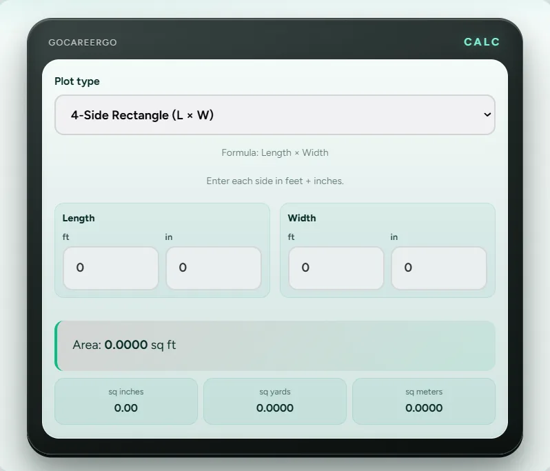Free Area Calculator Online | Calculate Land & Shape Area Instantly